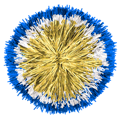 Custom Metallic Narrow Streamer Poms: Bullseye