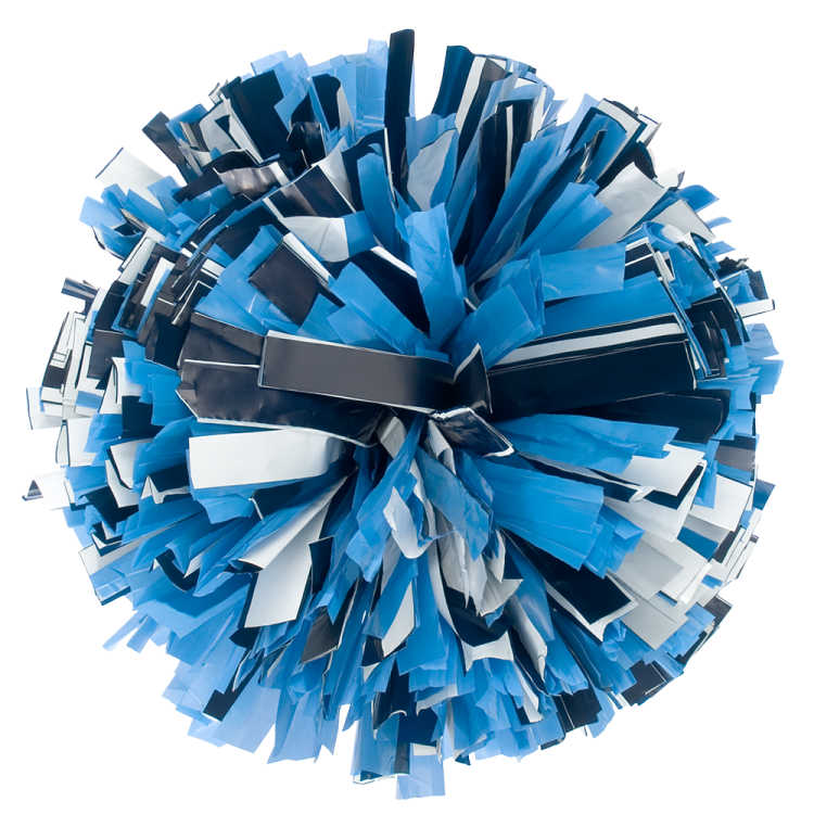 Caribbean Blue, Navy Blue, and White 3 color plastic pom