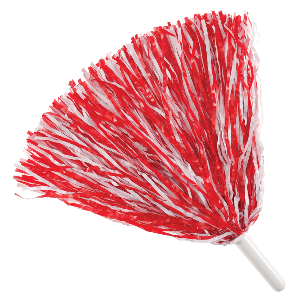 Scarlet Red and White 1250 streamer Cheerstar Pom 