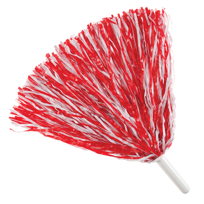 Scarlet Red and White 1250 streamer Cheerstar Pom 