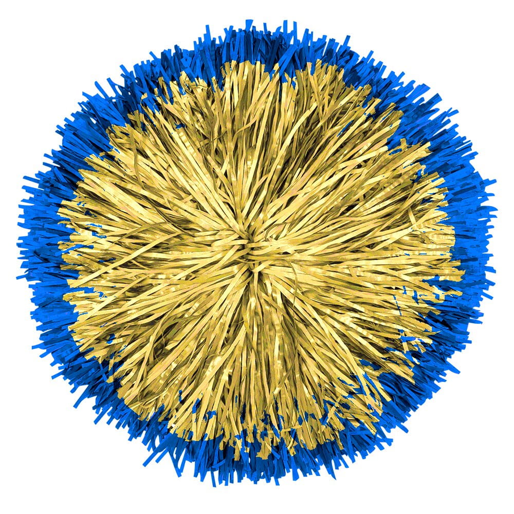 Custom Metallic Narrow Streamer Poms: Bullseye
