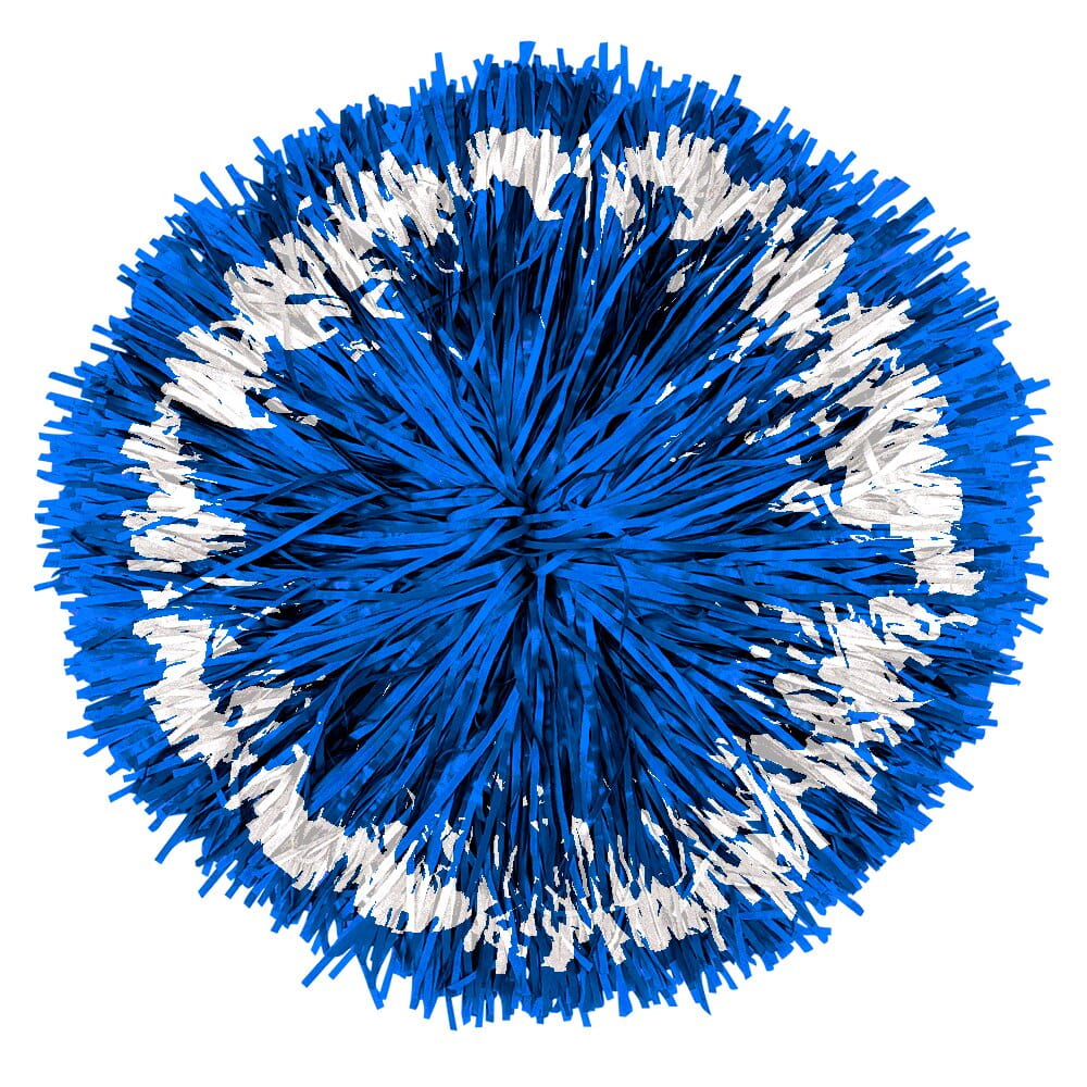 Custom Metallic Narrow Streamer Poms: Bullseye