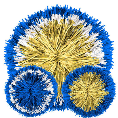 Custom Metallic Narrow Streamer Poms: Bullseye