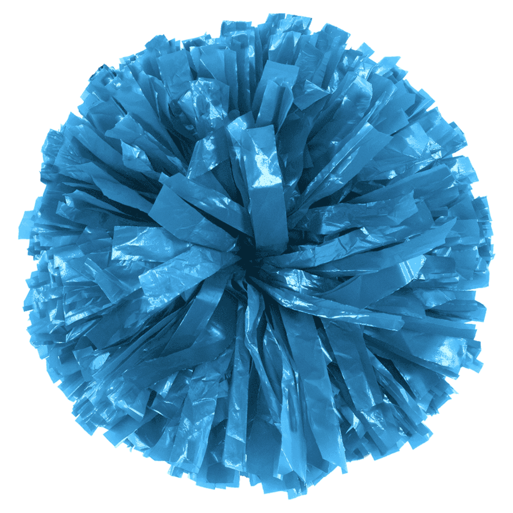 Columbia Blue Wet Look Show Poms