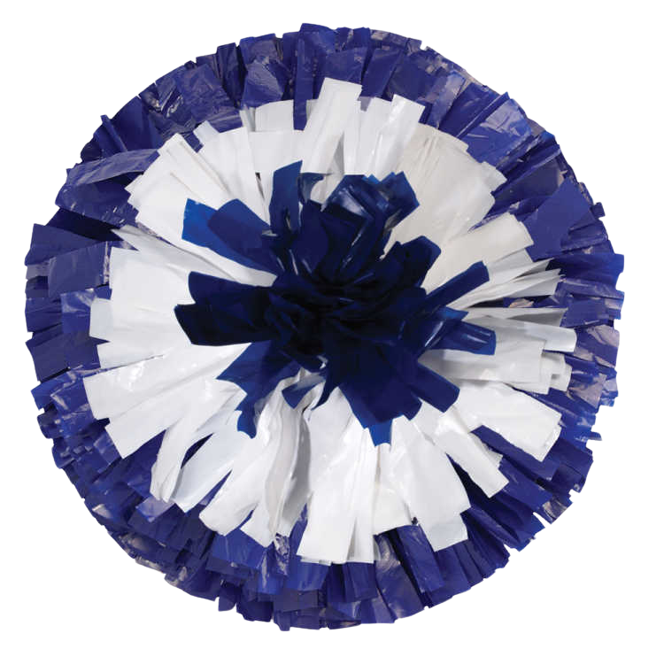 Navy Blue and White 2 color bullseye pom
