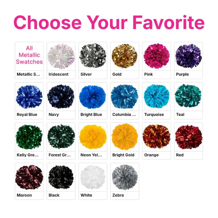 Custom Solid Metallic Show Poms