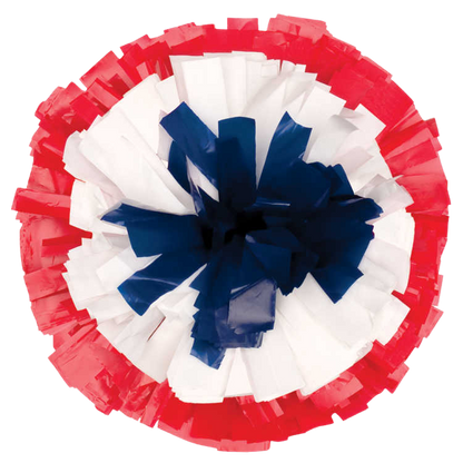 Red, White, and Navy Blue 3 color bullseye pom
