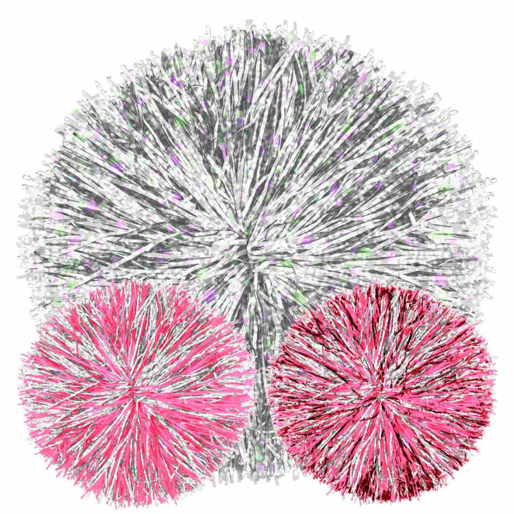 Custom Specialty Narrow Streamer Poms: 1, 2 or 3 Colors