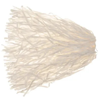 White rooter pom streamers