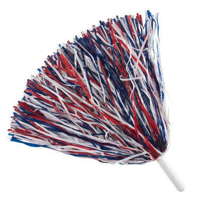 Scarlet Red, Navy Blue, and white 1250 streamer cheerstar pom