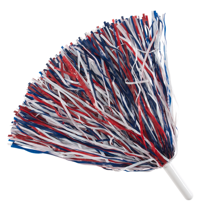 Scarlet Red, Navy Blue, and white 1250 streamer cheerstar pom