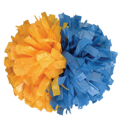 Bright Gold and Columbia Blue half and half plastic pom