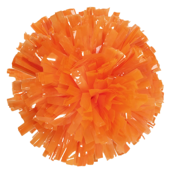 Flourescent orange pom pom for dance and cheerleading