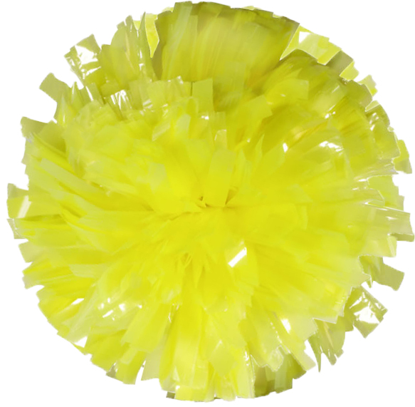 flourescent yellow pom pom for cheerleading and dance