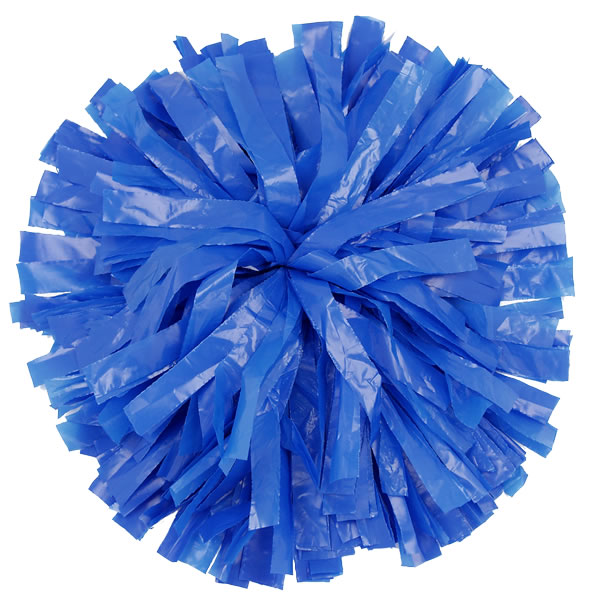 bright blue plastic pom pom for dance and cheerleading performances