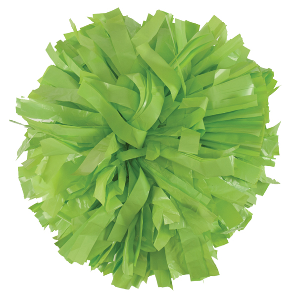 Neon Green Wet Look pom pom for cheerleading and dance perfomances