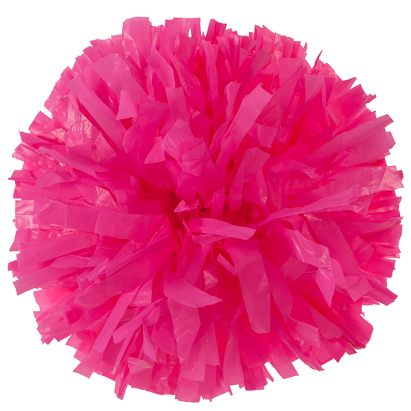 Neon Pink Wet Look pom pom for cheerleading and dance perfomances