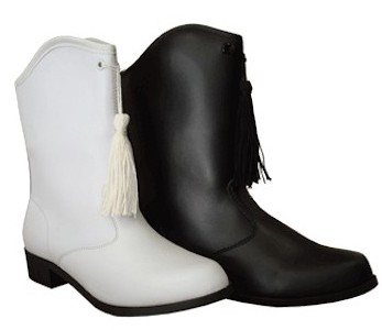 white drill team boots